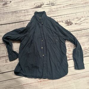 Eddie Bauer Dark Blue Casual Button-Down Shirt